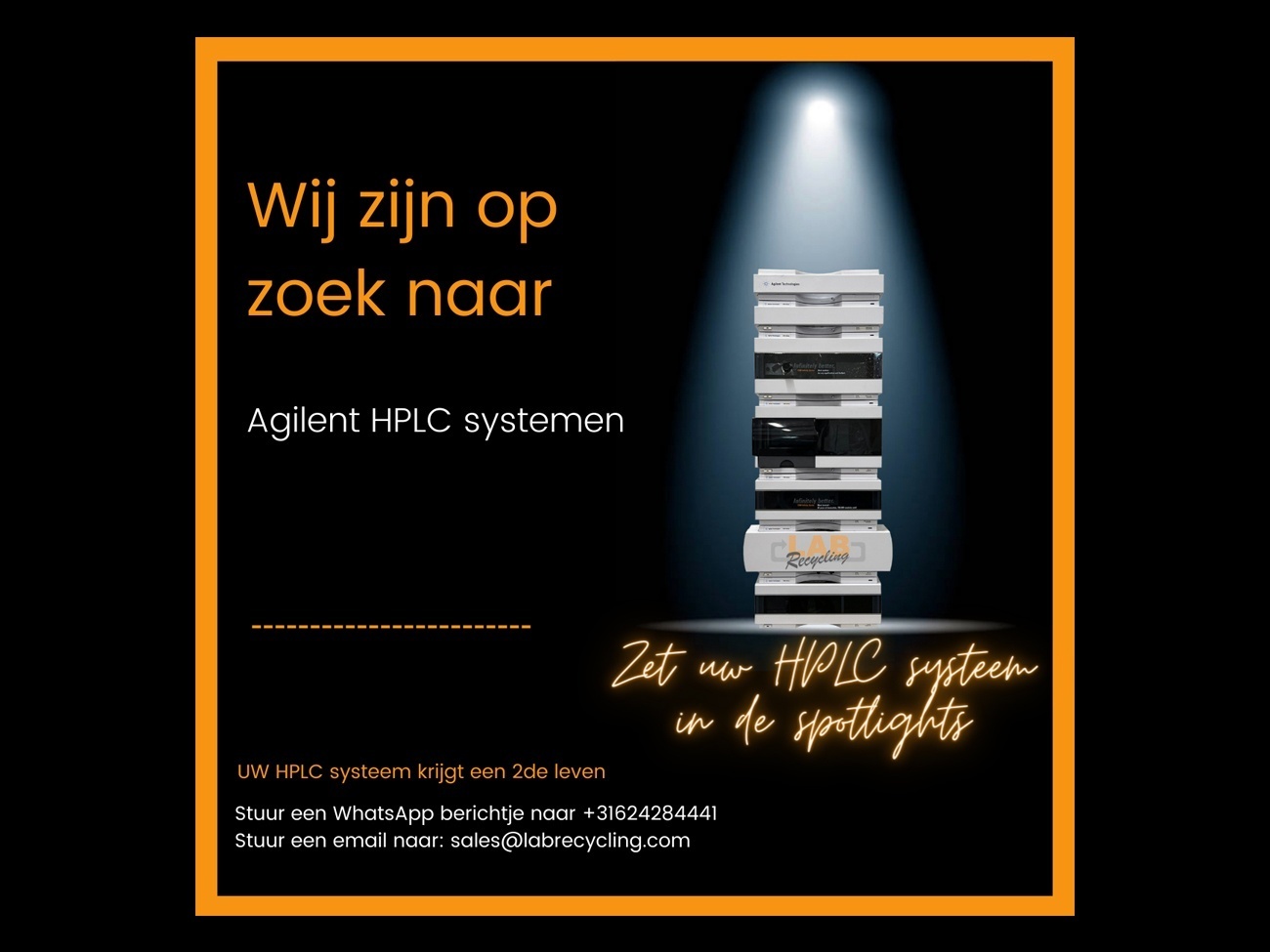 Labrecycling zet uw HPLC systeem in de spotlights 