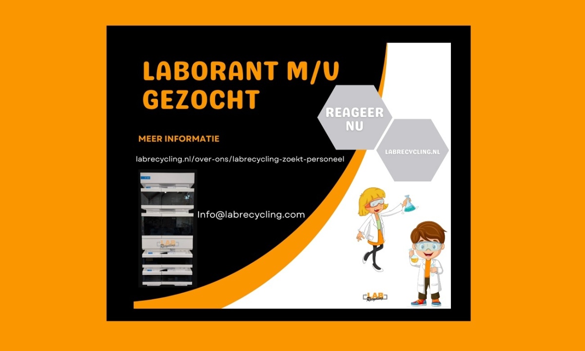 Labrecycling is op zoek naar een laborant die voor ons HPLC, GC/MS en GC systemen test